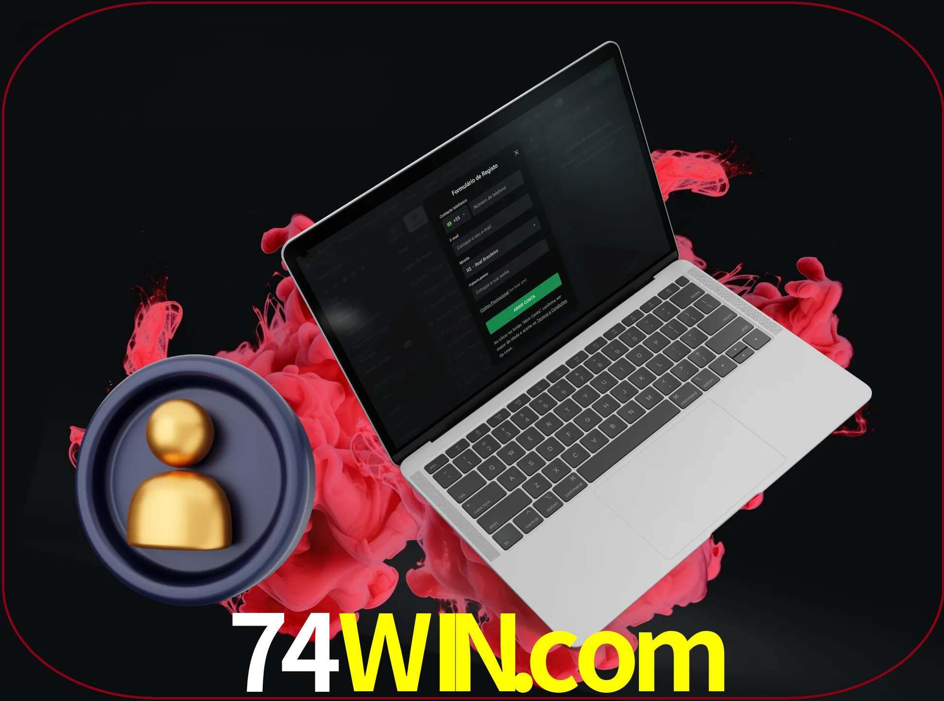 No cabeçalho do site 74win, clique no botão que o levará a um formulário especial onde terá de introduzir as suas informações actuais.