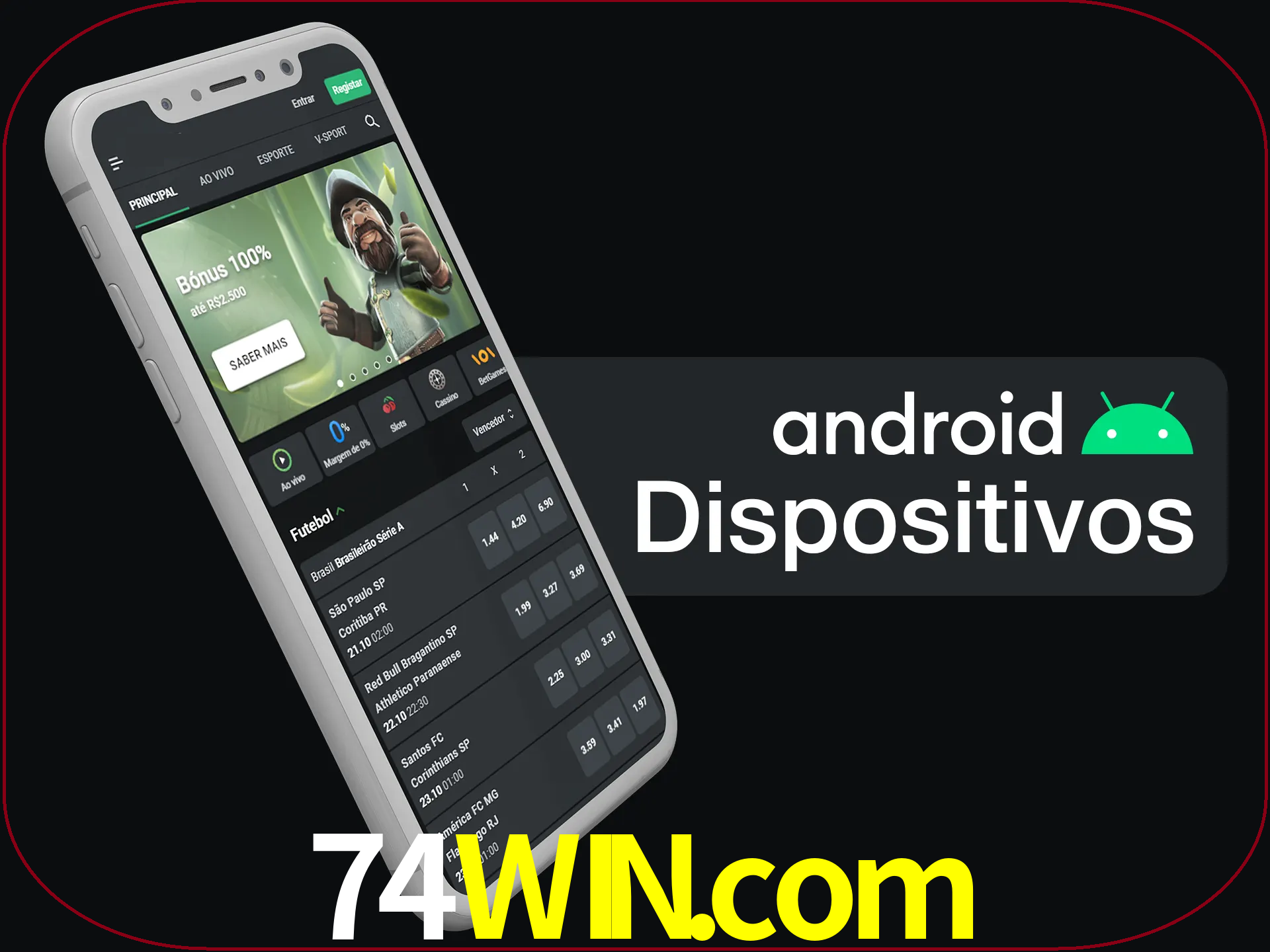 O aplicativo suporta a maioria de todos os dispositivos Android.